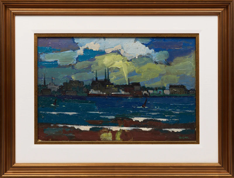 Bruno Joseph Bobak, Charlottetown, oil on canvas - view 2