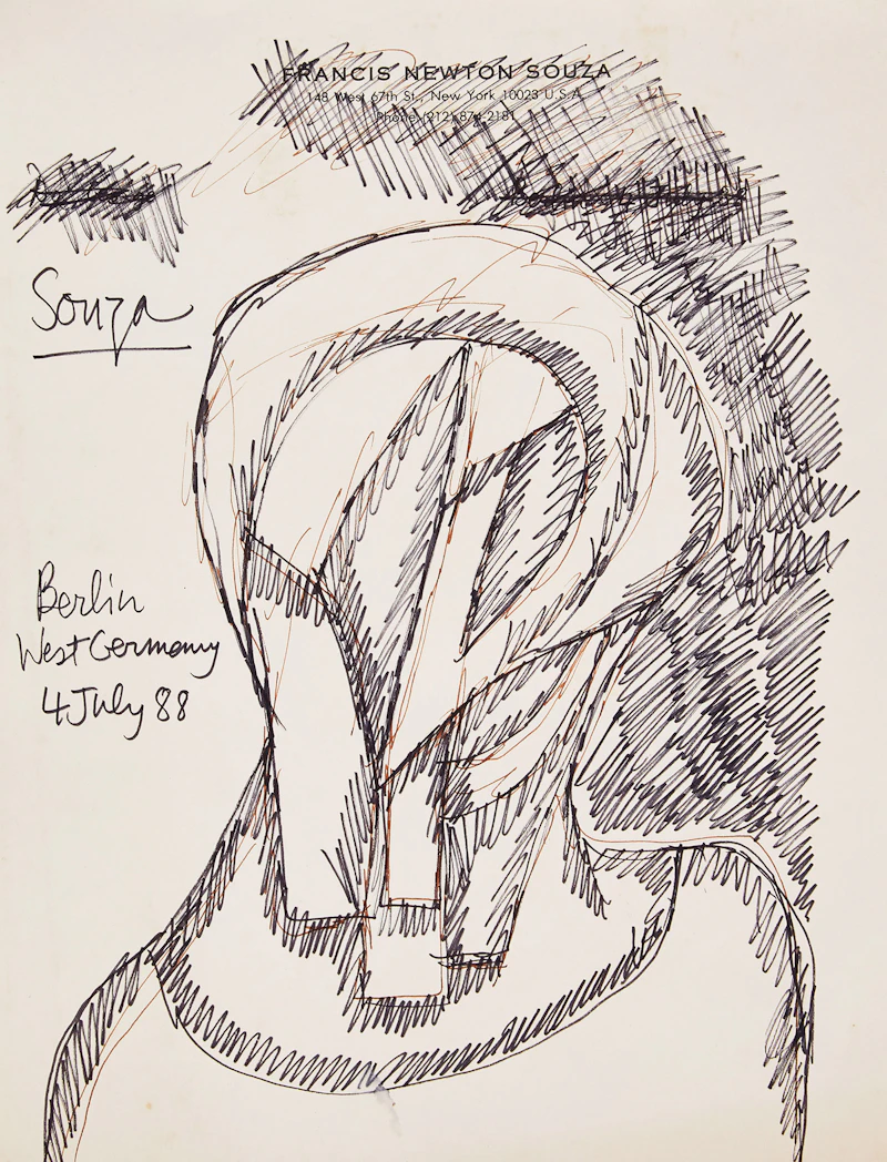 Untitled (Three-Quarter Length Portrait Head) by Francis Newton Souza