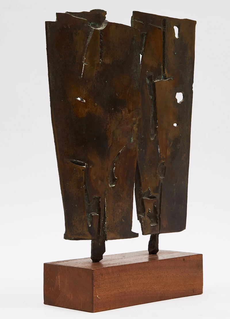Pietro Consagra, Conversation Nocturne, bronze on wooden base, 1957 - view 2