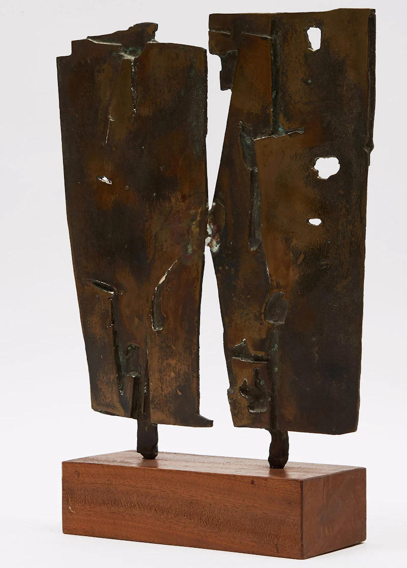 Pietro Consagra, Conversation Nocturne, bronze on wooden base, 1957 - view 3