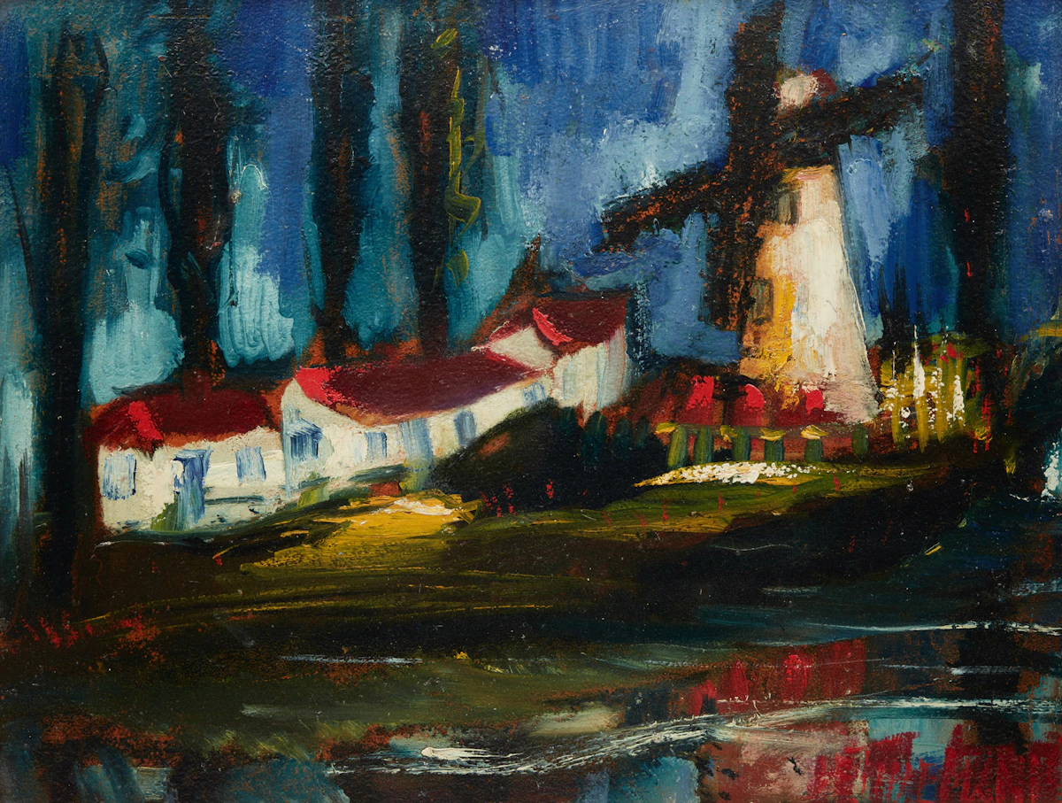 Jānis Ferdinands Tīdemanis, Dutch Landscape, oil on board