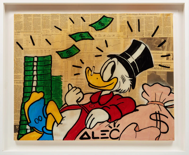 Alec Monopoly, Scrooge McDuck, mixed media on canvas - view 2