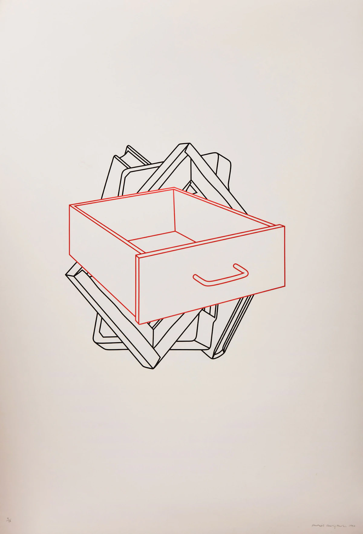 Michael Craig-Martin, Order of Appearance, four colour screenprints on white drafting film, 1990