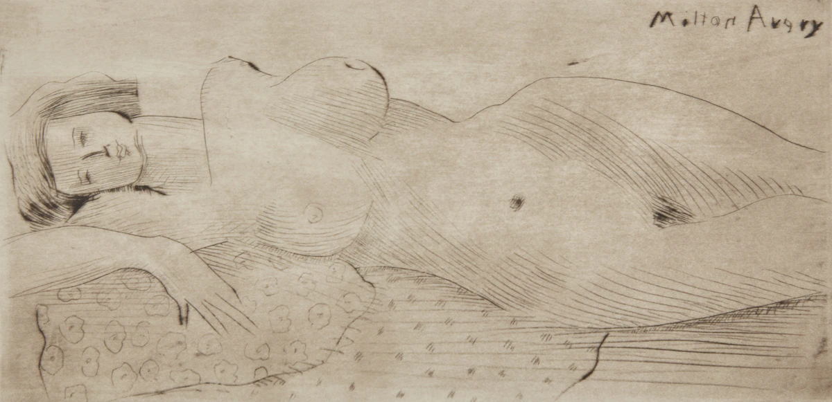 Milton Avery, Reclining Nude (Lunn 22), etching and aquatint, 1941