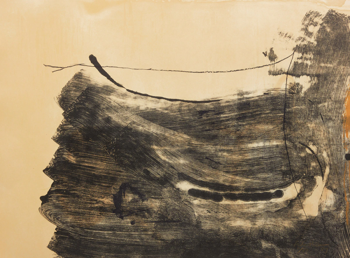 Helen Frankenthaler, Ochre Dust (Harrison 133), colour lithograph and aquatint, 1987
