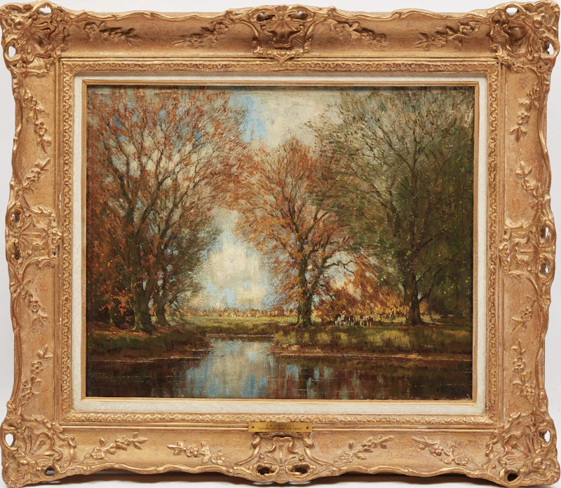 Arnold Marc Gorter, Autumn Day near the Hague, oil on canvas - view 2