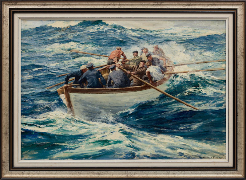 Anton Otto Fischer, Life Boat, oil on canvas, 1935 - view 2