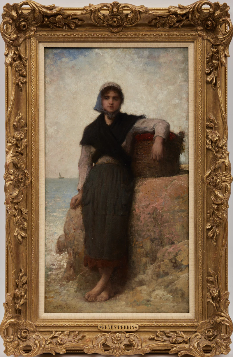 François Nicolas Augustin Feyen-Perrin, Young Maid, oil on panel - view 2