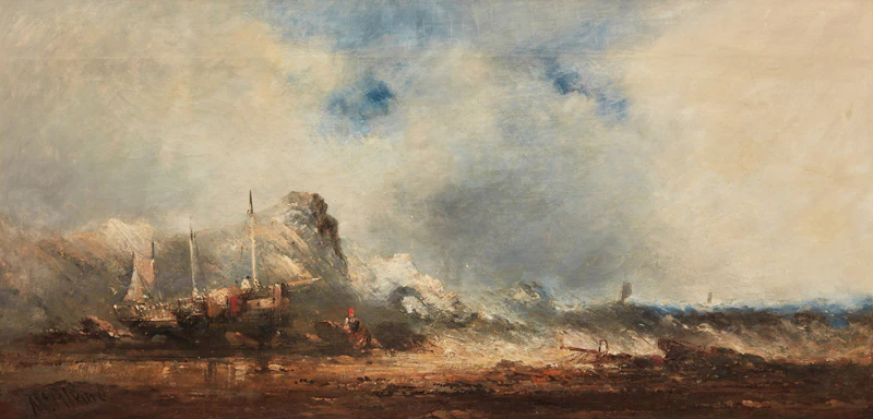 Vessels Beached on a Rocky Shore by William McAlpine