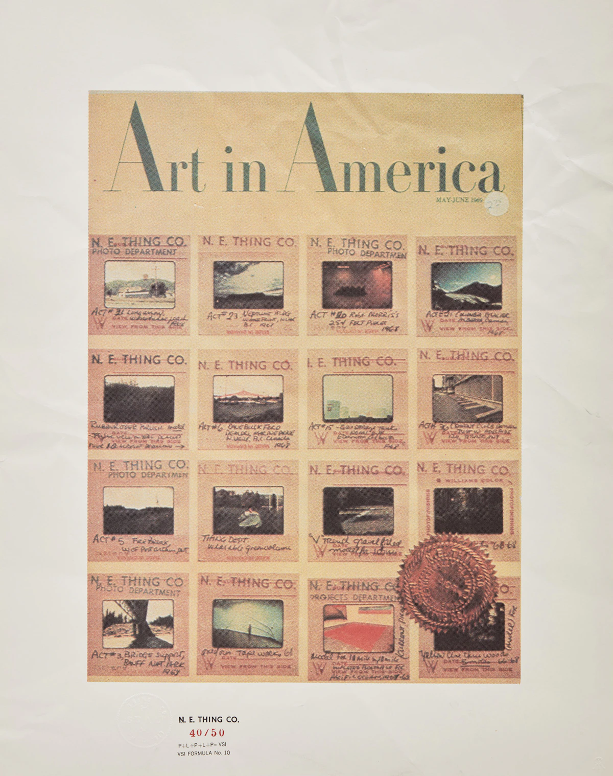 N.E. Thing Co. (Iain Baxter&), P+L+P+L+P=VSI Formula No. 10, colour lithograph on Rives BFK paper, 1970