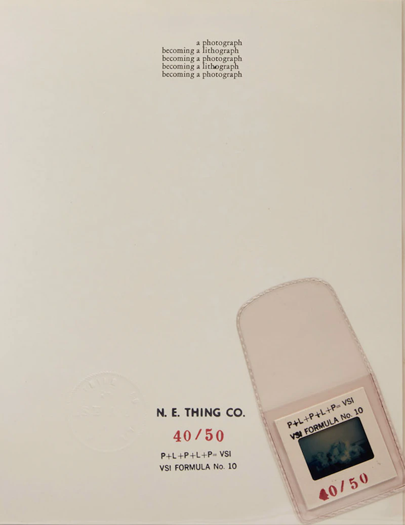 N.E. Thing Co. (Iain Baxter&), P+L+P+L+P=VSI Formula No. 10, colour lithograph on Rives BFK paper, 1970 - view 6