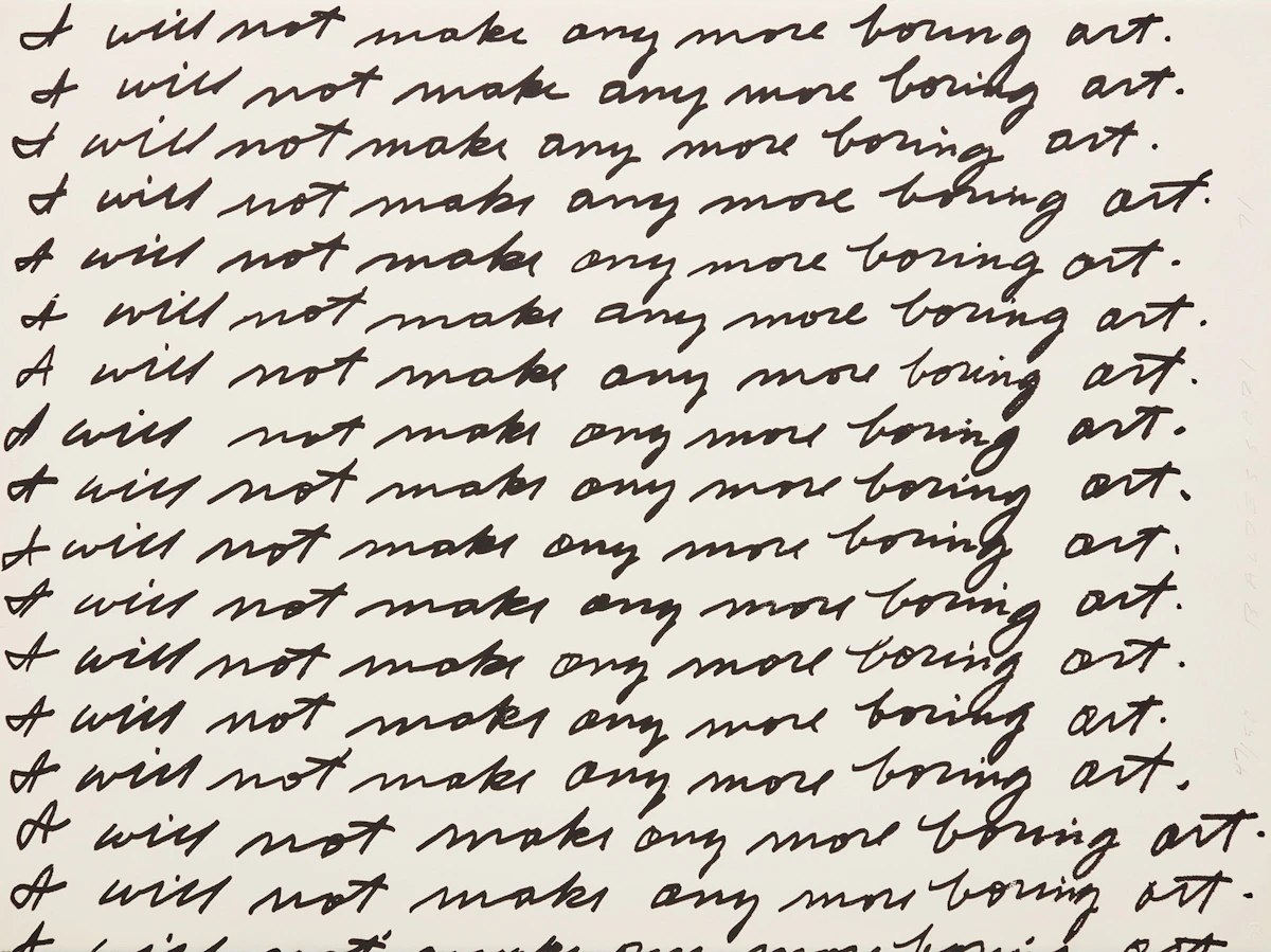 John Baldessari, I will not make any more boring art, colour lithograph on Arches paper, 1971