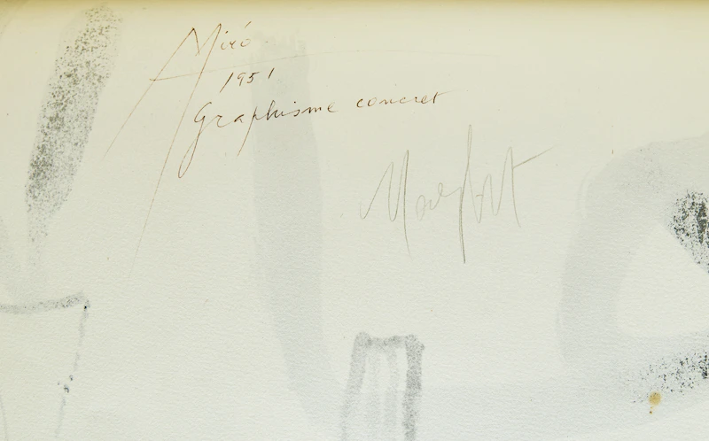 Joan Miró, Graphisme concret (Concrete Graphics), india ink on paper, 1951 - view 3