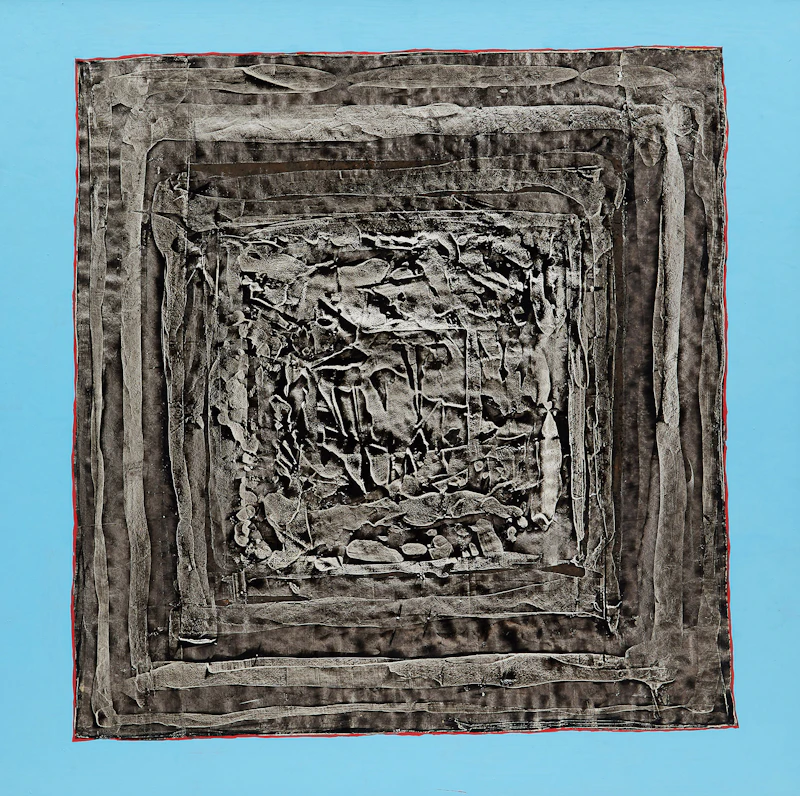 Arthur Fortescue McKay, Composition Grey on Blue, enamel and acrylic on masonite - view 1