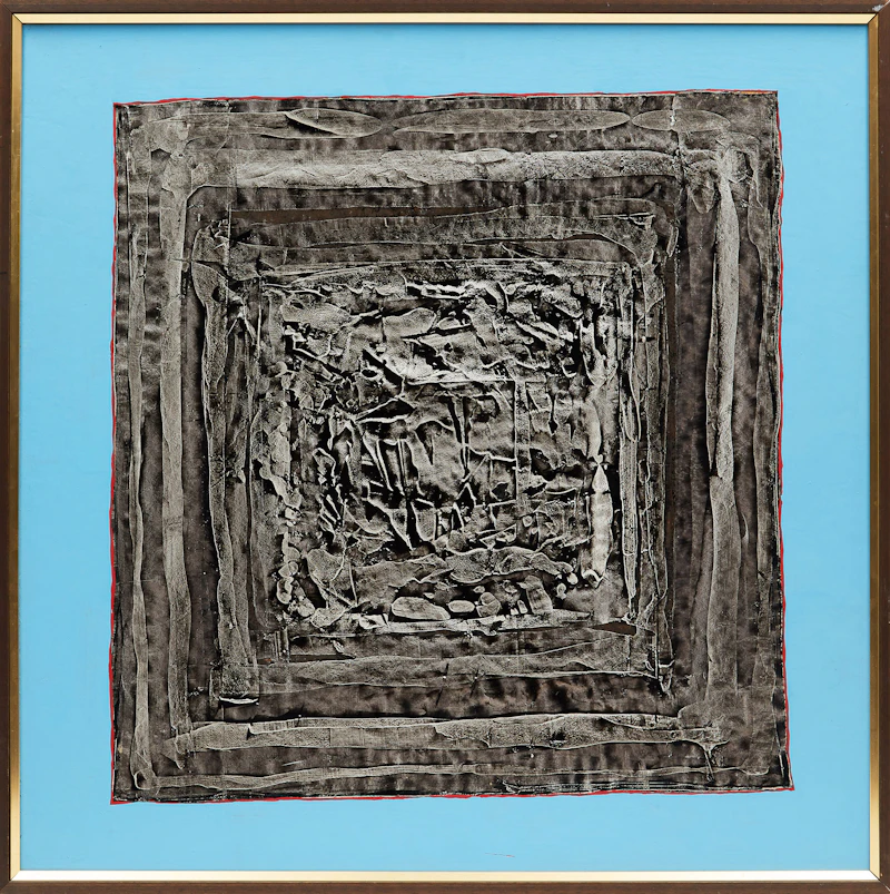 Arthur Fortescue McKay, Composition Grey on Blue, enamel and acrylic on masonite - view 2