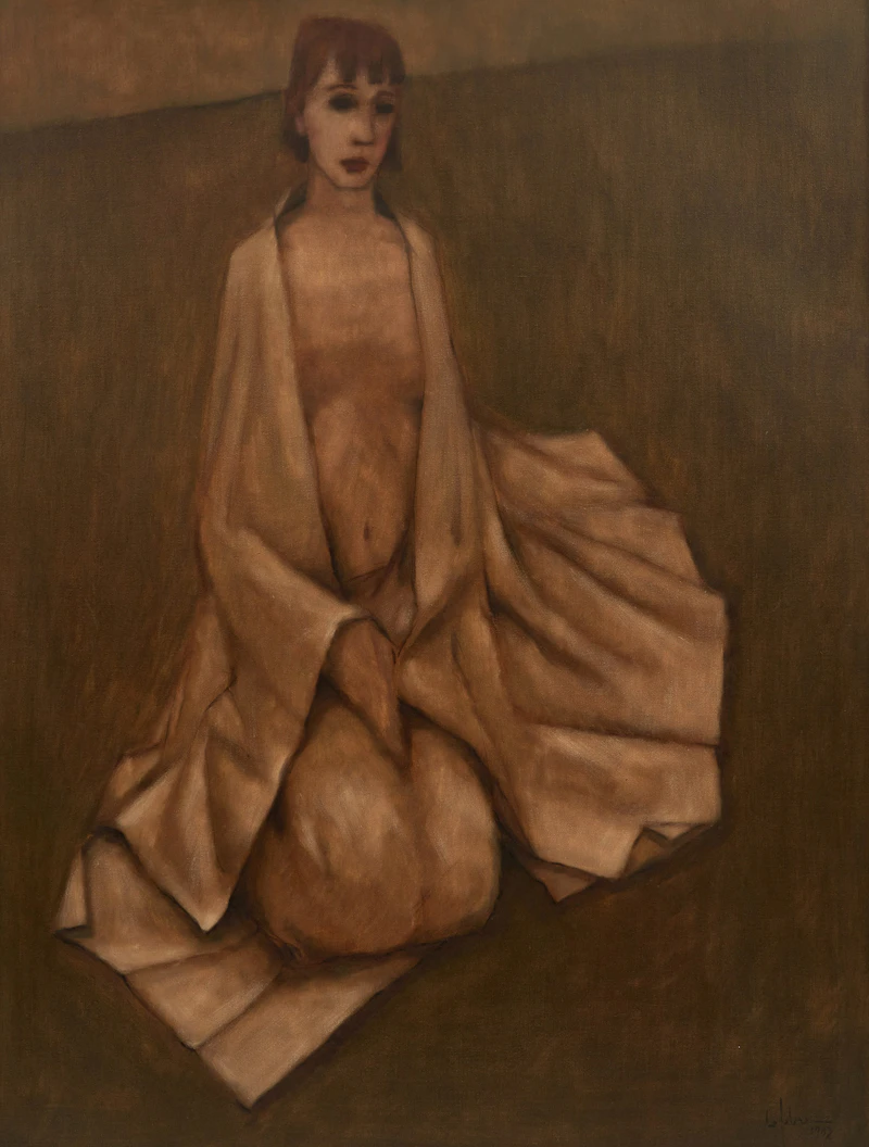 Pierre Lefebvre, Nu drapé, oil on canvas