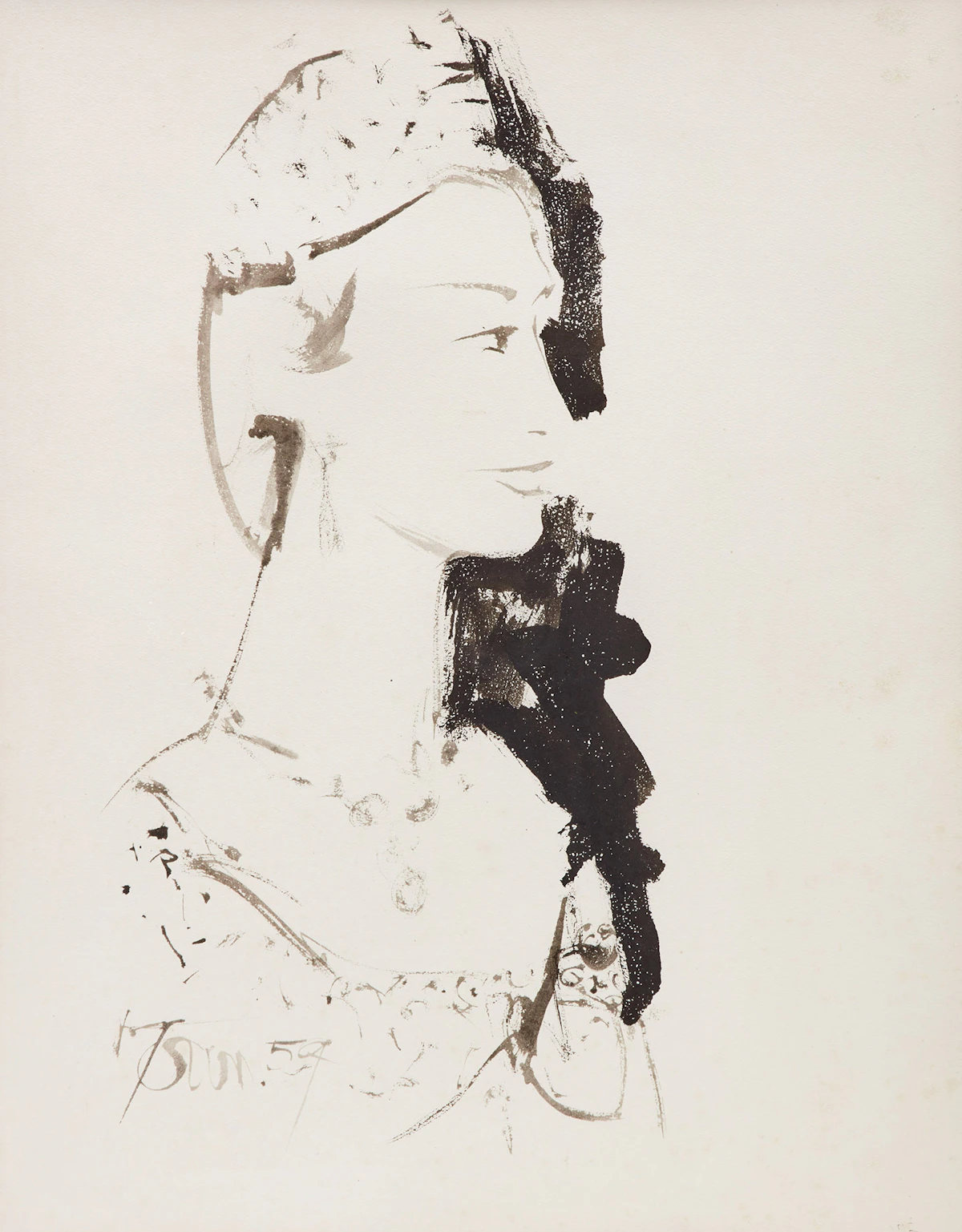 Harold Barling Town, Female Model, ink