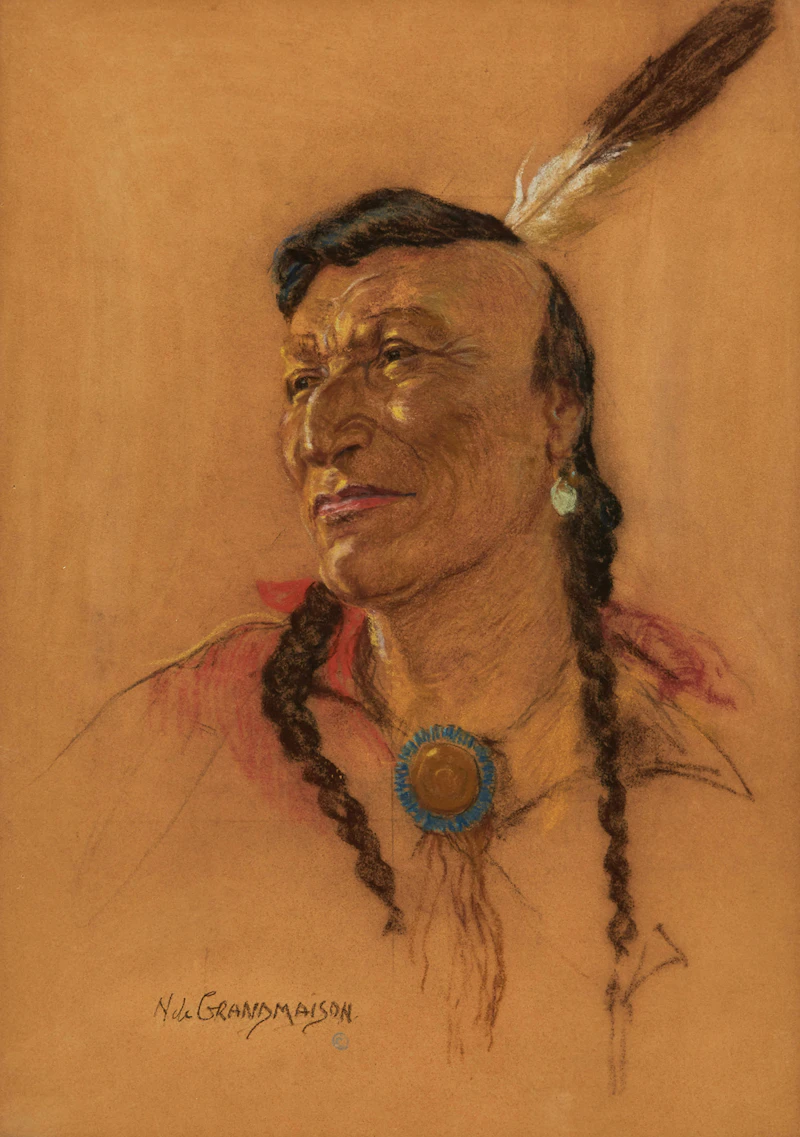 Nicholas de Grandmaison, Straw Hat, pastel on paper