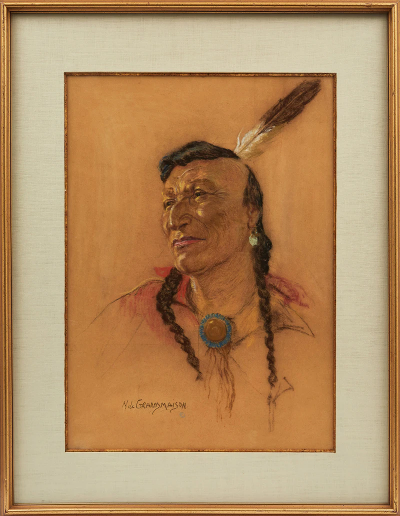 Nicholas de Grandmaison, Straw Hat, pastel on paper - view 2