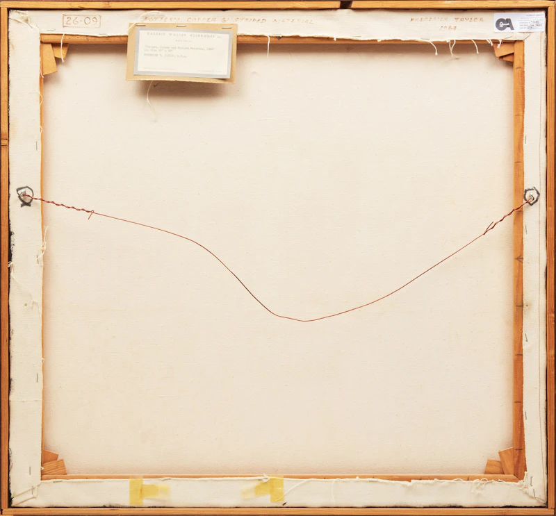 Frederick Bourchier Taylor, Pottery, Copper & Striped Material, oil on canvas, 1984 - view 3