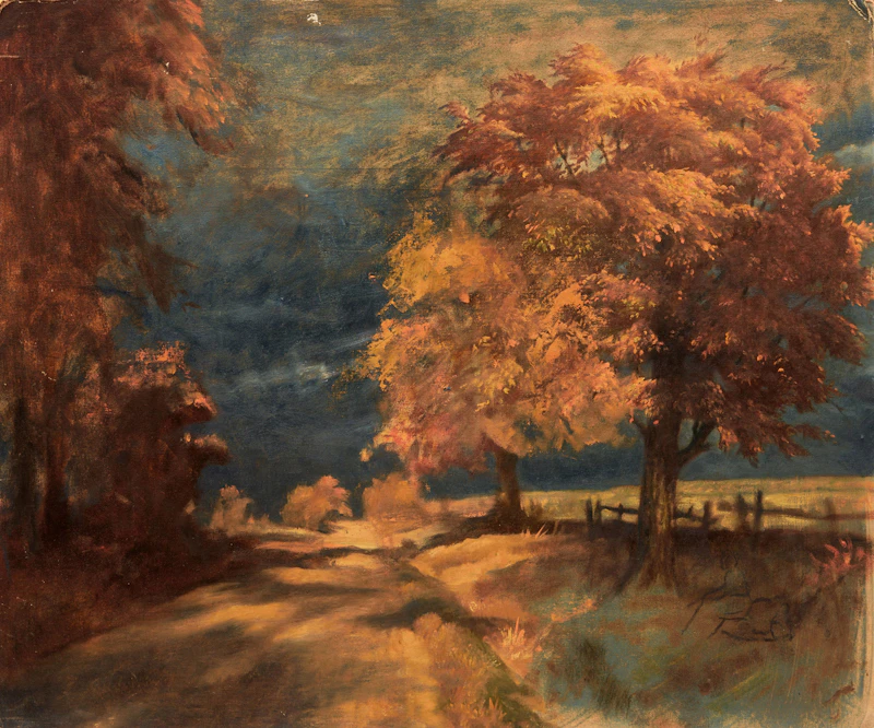 Kenneth Keith Forbes, Autumn Landscape, oil on board