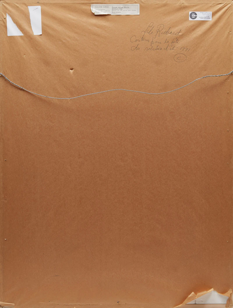 Lili Richard, Costume pour la fête du solstice d’été, pastel and feathers on shaped paper, 1991 - view 3