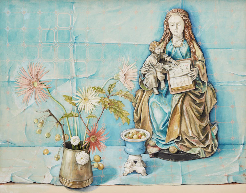 Madonna and Child with Flowers by William Kurelek