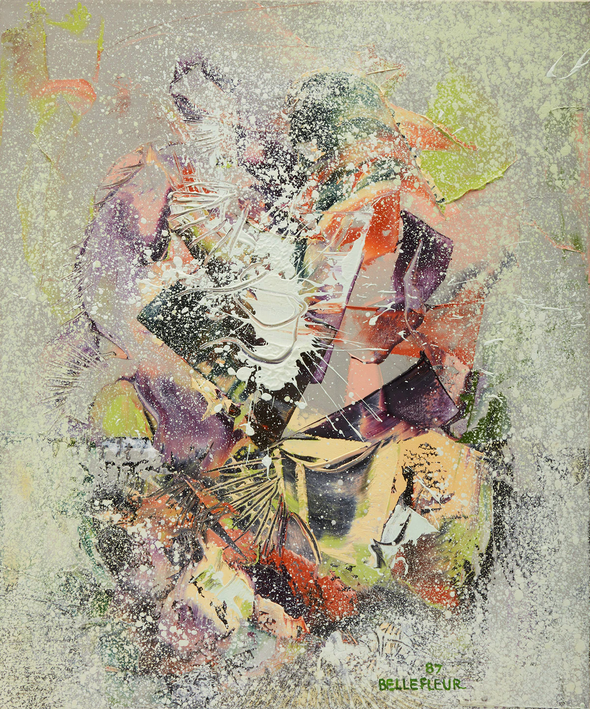 Léon Bellefleur, Autre fleur de cactus, oil on canvas