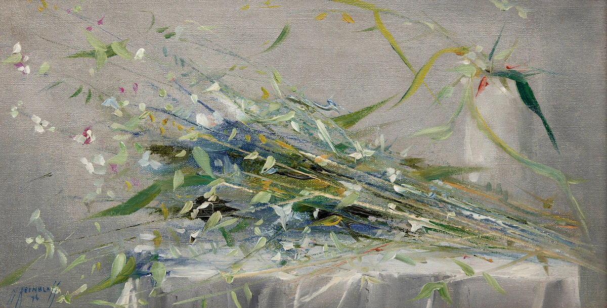 Moe Reinblatt, Floral Abstraction , oil on canvas, 1976