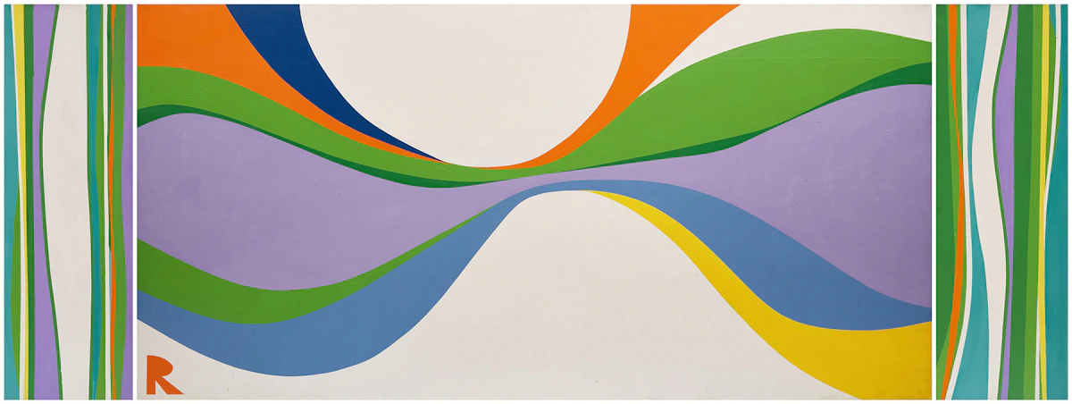 William Ronald, The Orient Express, three acrylics on canvas (triptych)