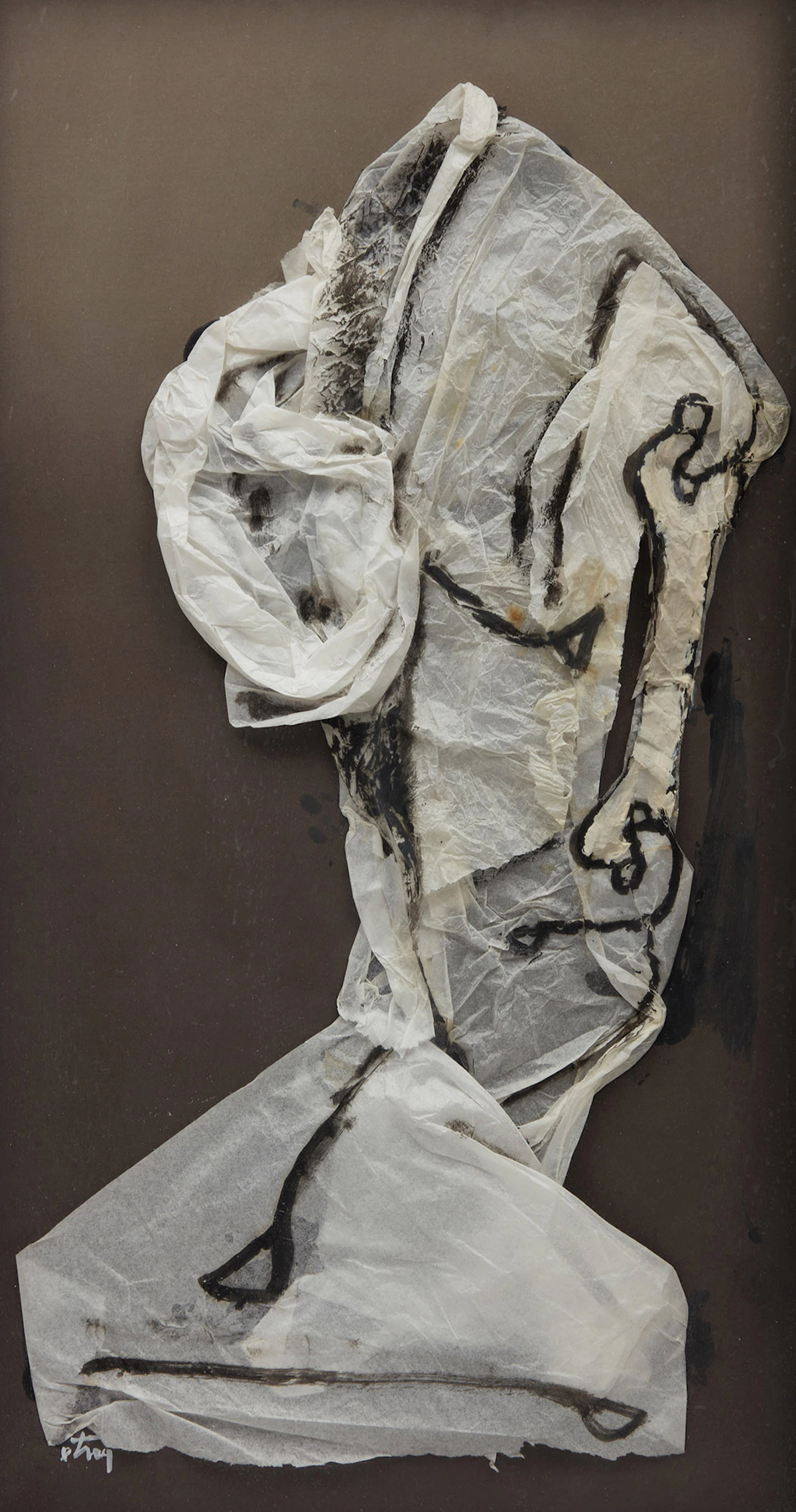 Sorel Etrog, Grey Head, tissue, 1970
