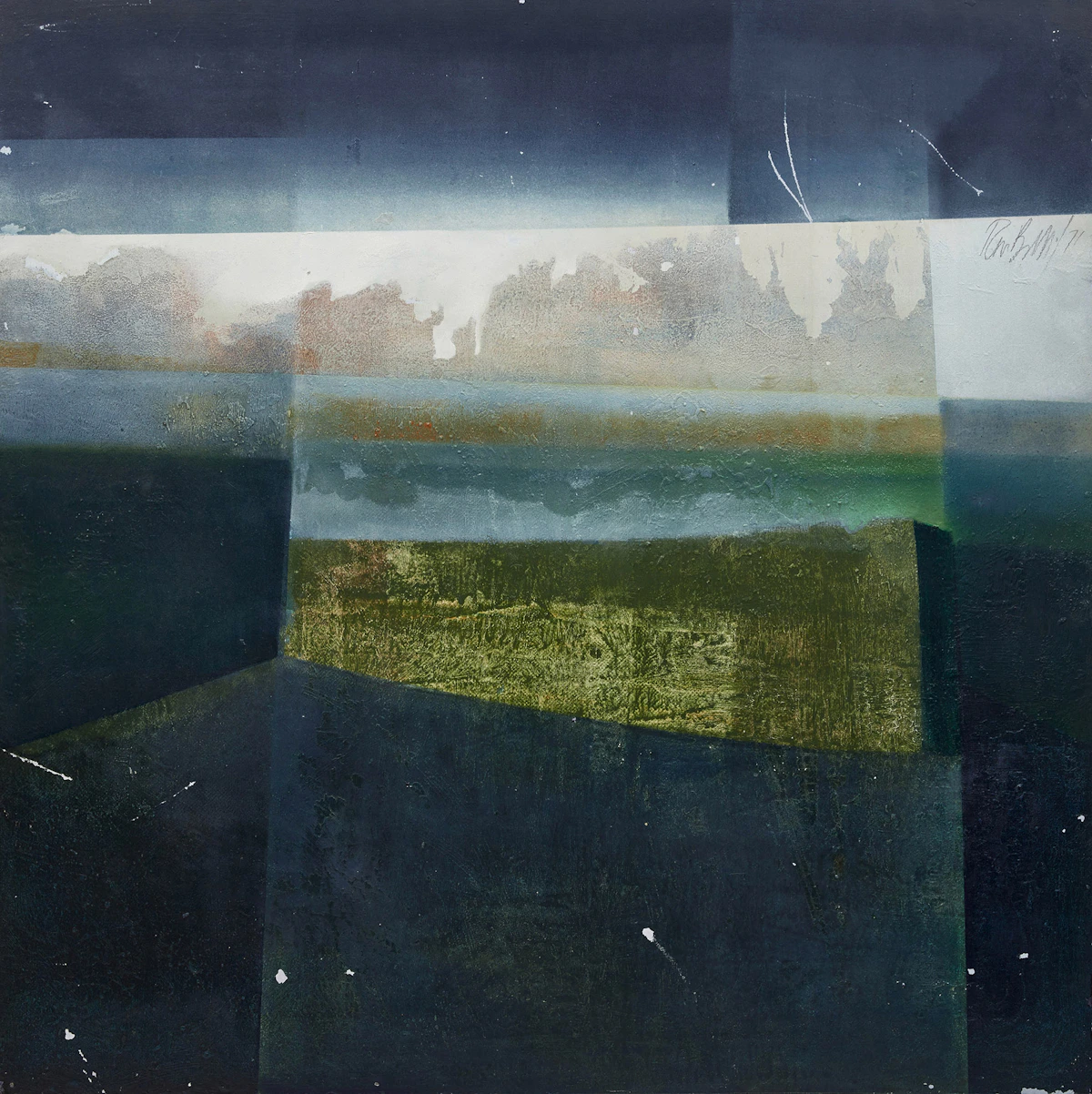 Ronald William Bolt, Pyramid of the Sun, Maya V, oil on board, 1971