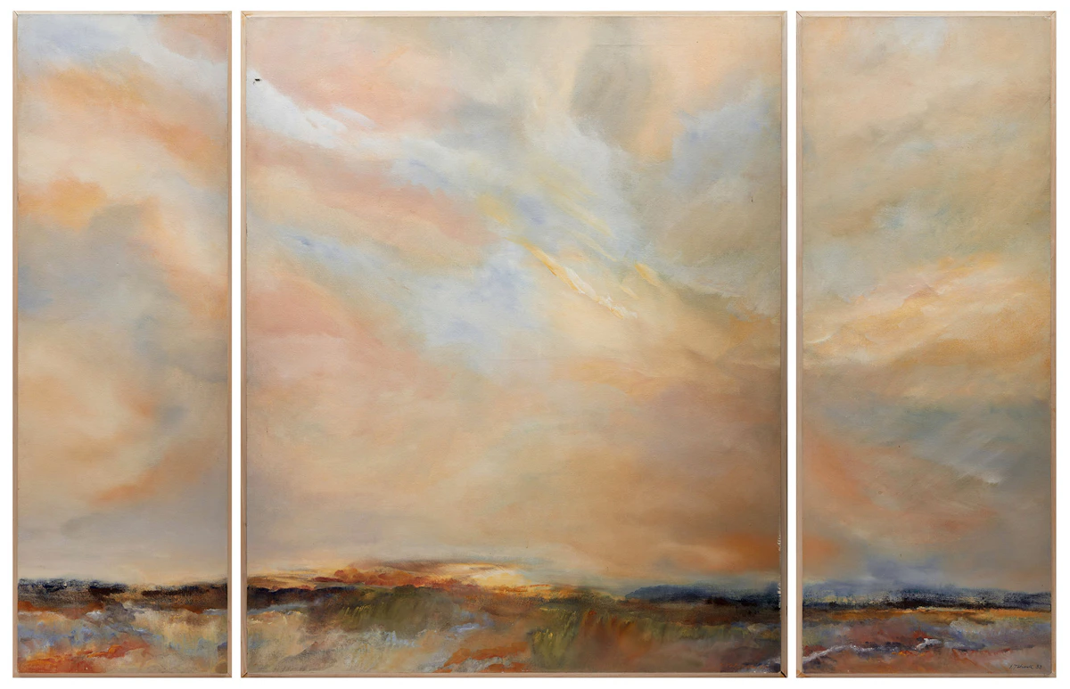 Ernestine Tahedl, Island Memories II, three acrylics on canvas (triptych), 1988