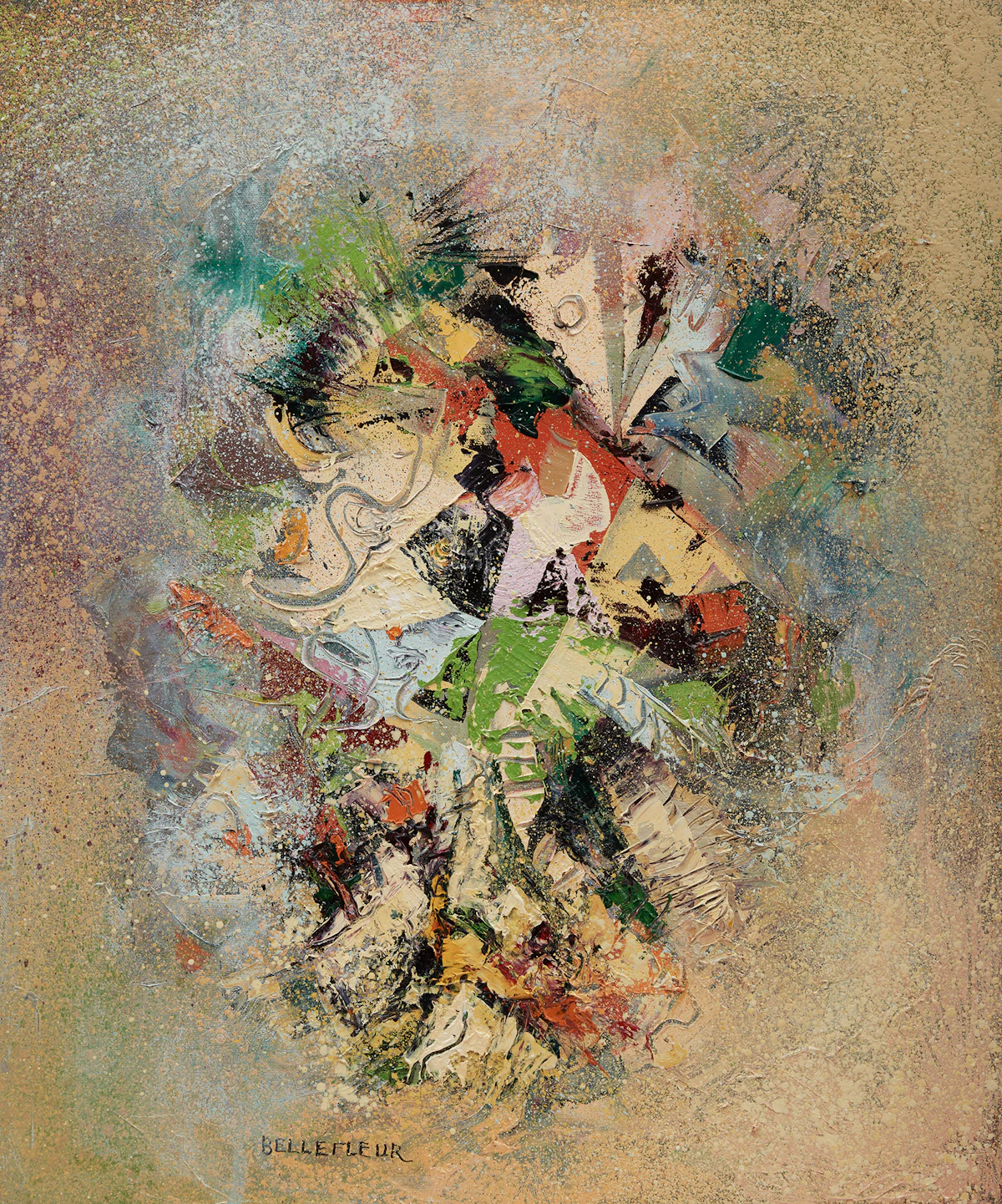 Léon Bellefleur, Jour de chance, oil on canvas, 1995