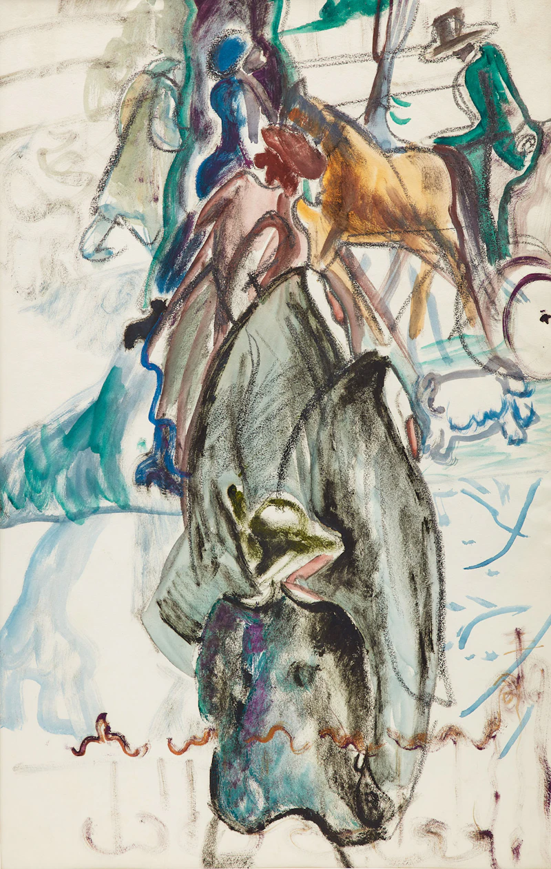 Pegi Nicol MacLeod, Nuns Crossing the Street, watercolour - view 2