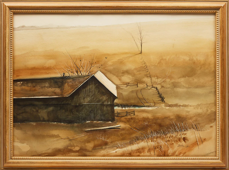 Kenneth Danby, Below the Hill , watercolour, 1965 - view 2