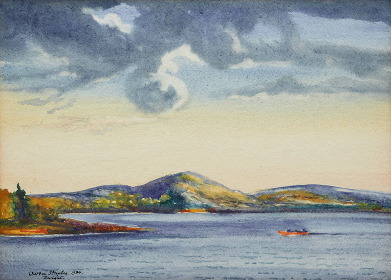 Owen Staples, Lake of Bays; Dwight, two watercolours - view 4