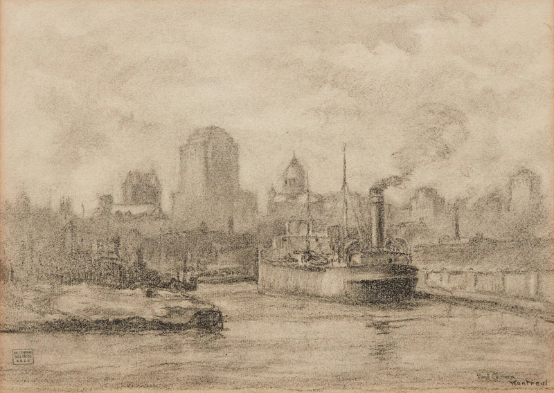 The Canal Basin, Montreal by Paul Archibald Caron