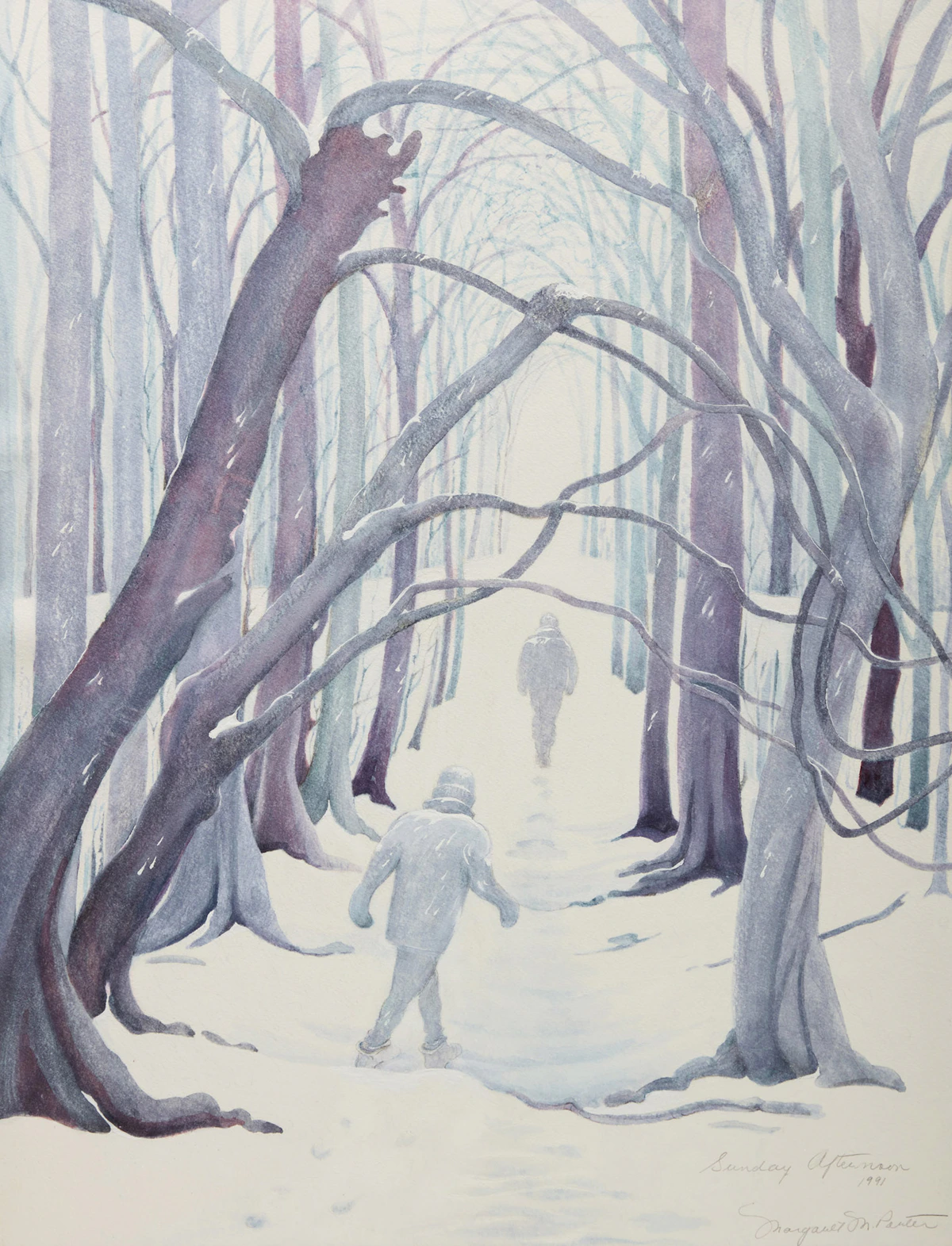 Margaret M. Porter, Sunday Afternoon, watercolour, 1991