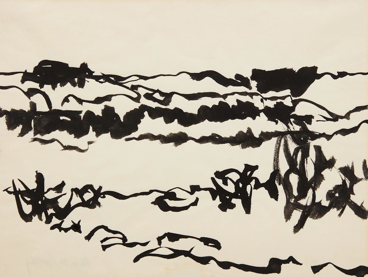 Arthur Fortescue McKay, Two Untitled Abstractions , ink on paper, 1970