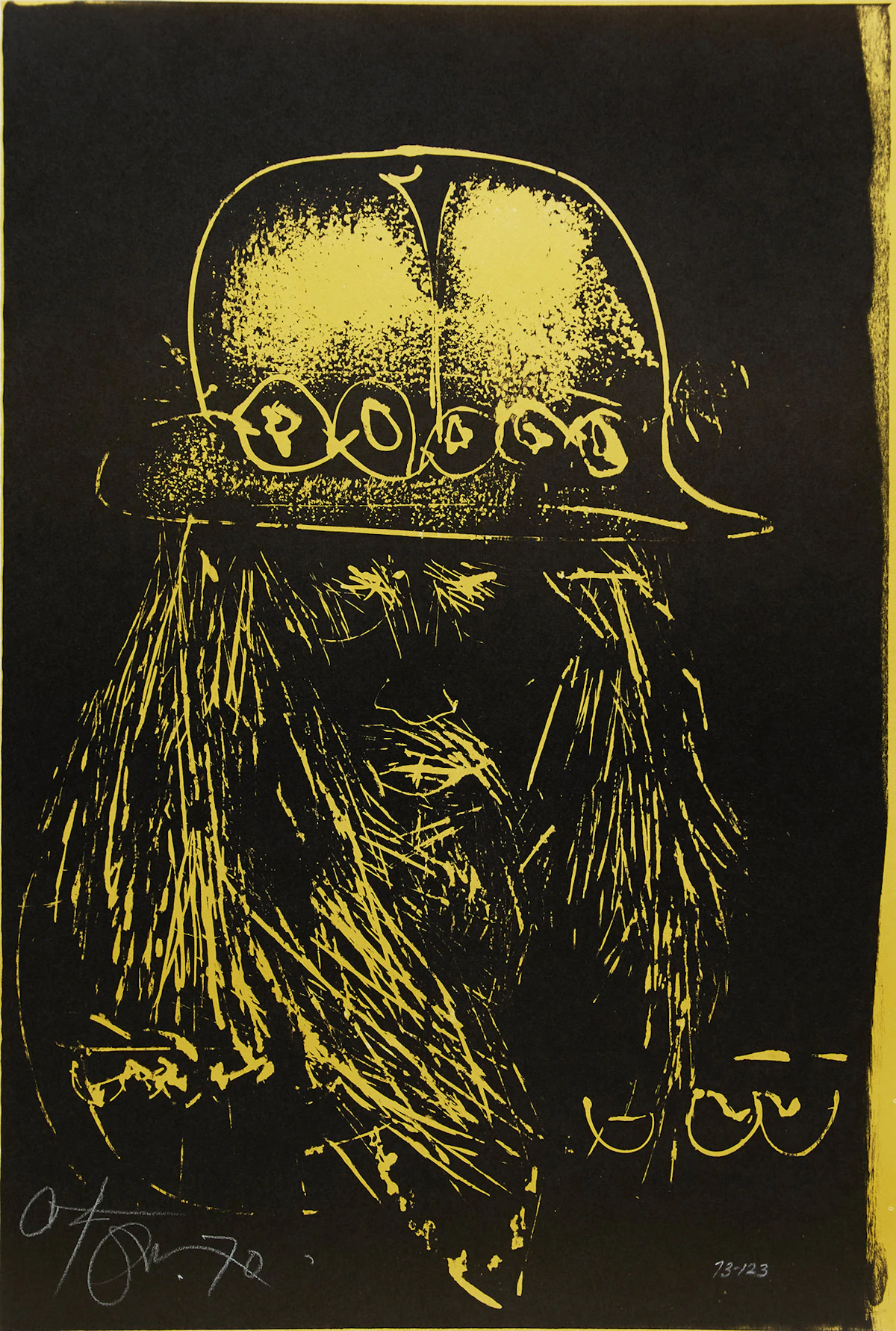 Harold Barling Town, Popster in Yellow, colour lithograph, 1970