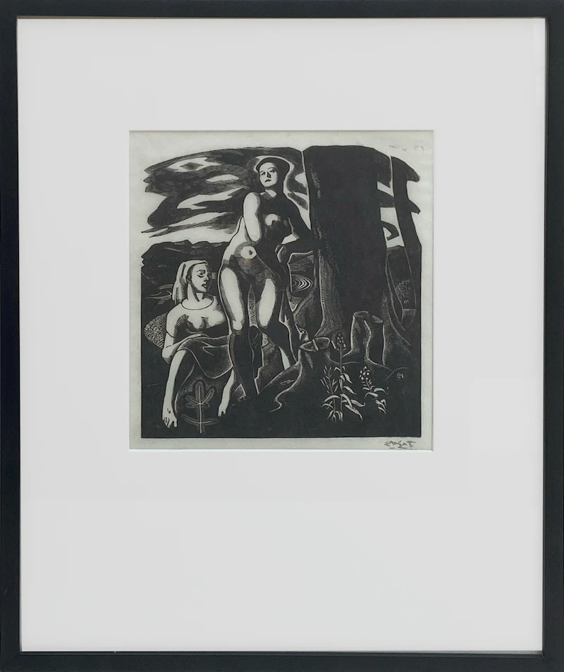 Edwin Headley Holgate, Bathers, woodcut - view 2