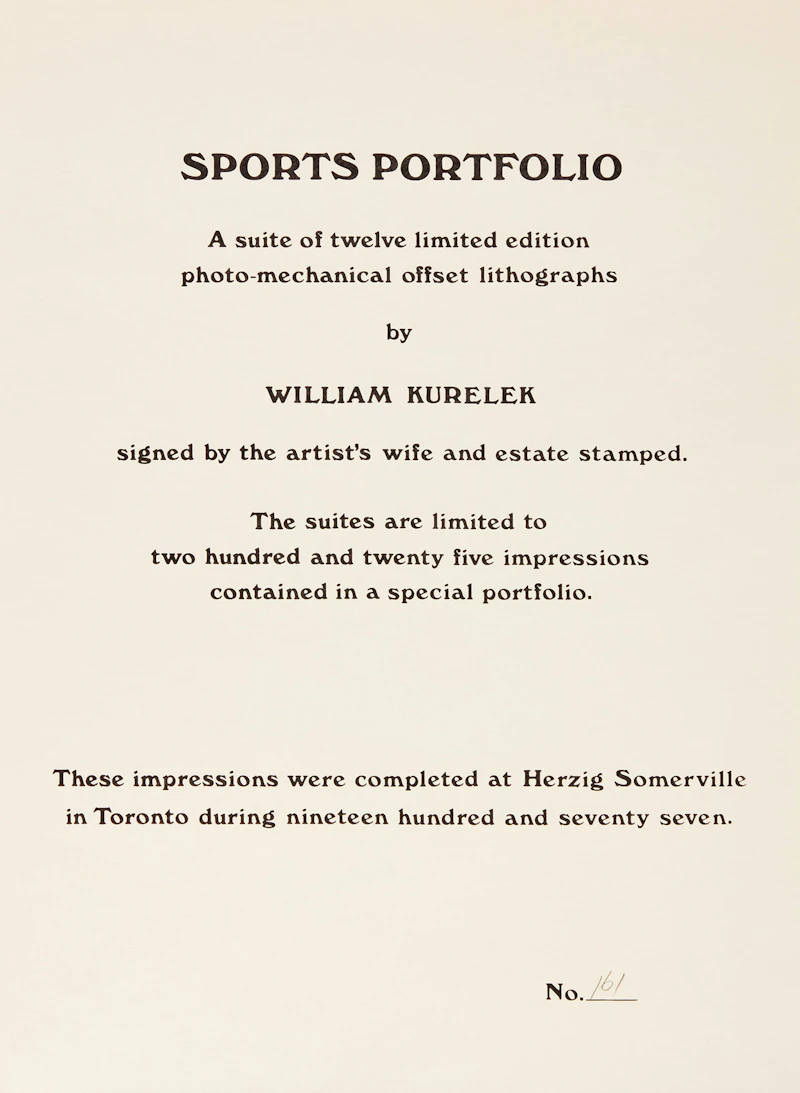 William Kurelek, Sports Portfolio, twelve lithographs, 1977 - view 13