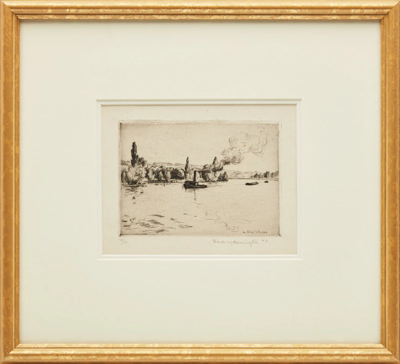 Frank Milton Armington, La Seine à Vernon, etching, 1923 - view 2