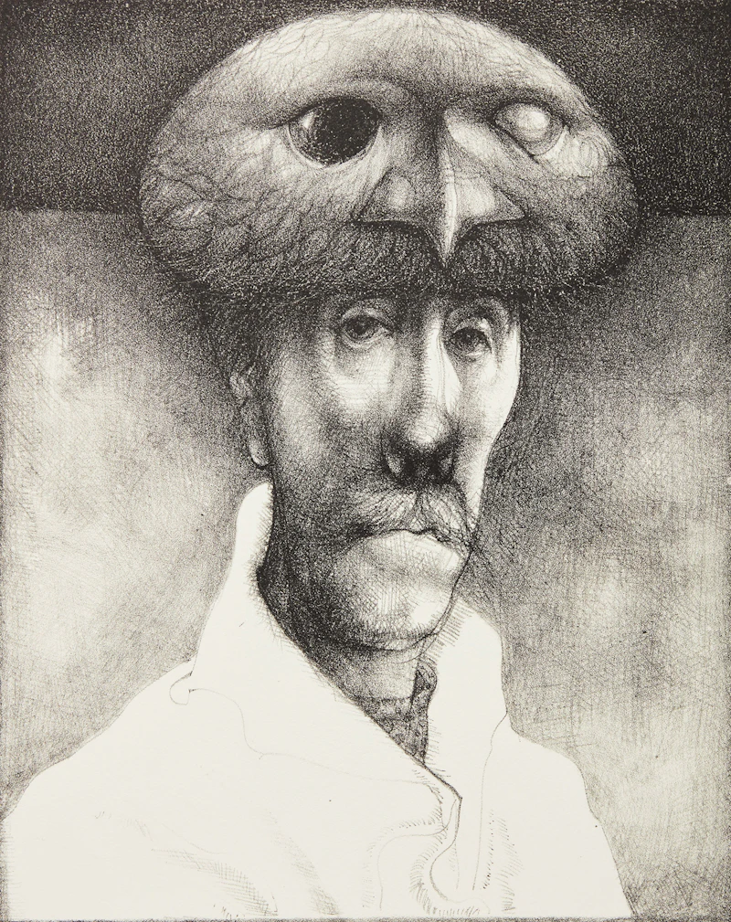 John Gould, Portrait as Bird, lithograph