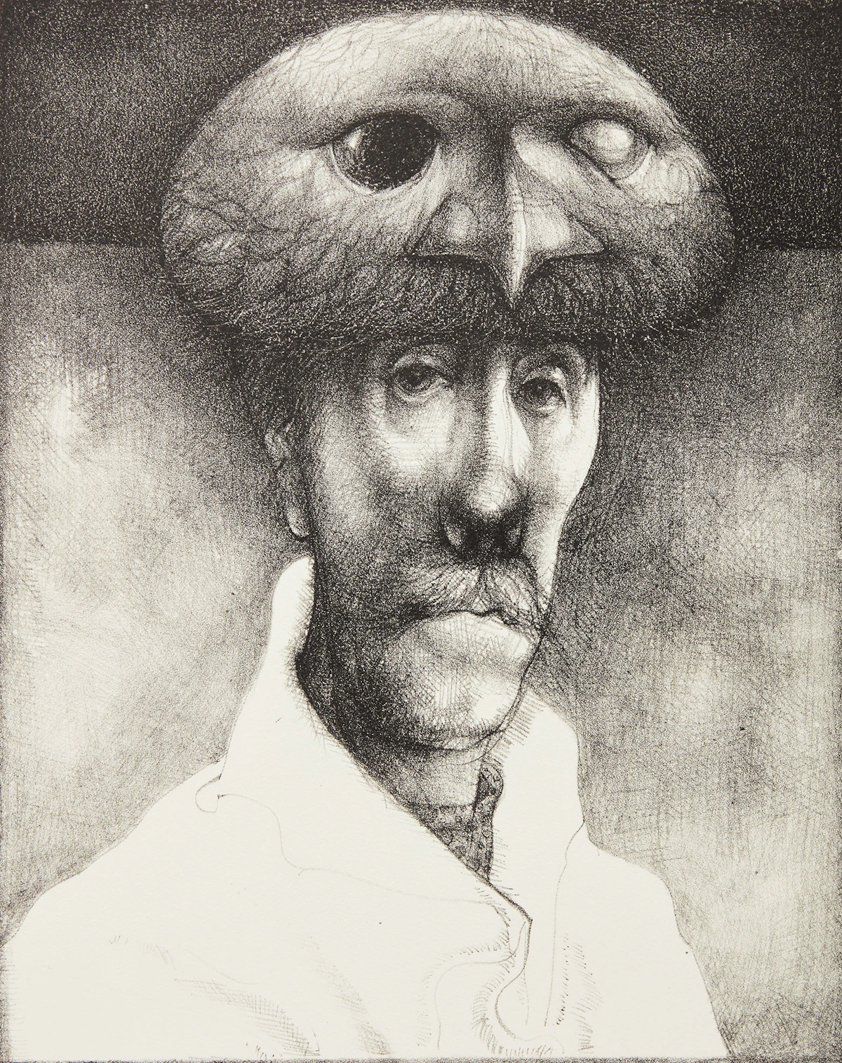 John Gould, Portrait as Bird, lithograph