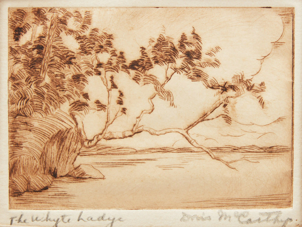 Doris Jean McCarthy, The Whyte Lady, etching