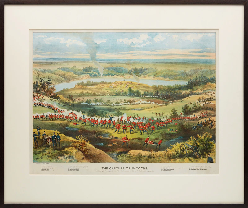 William Daniel Blatchly, Two views: The Battle of Batoche and The Battle of Cut Knife Creek, two colour lithographs - view 2