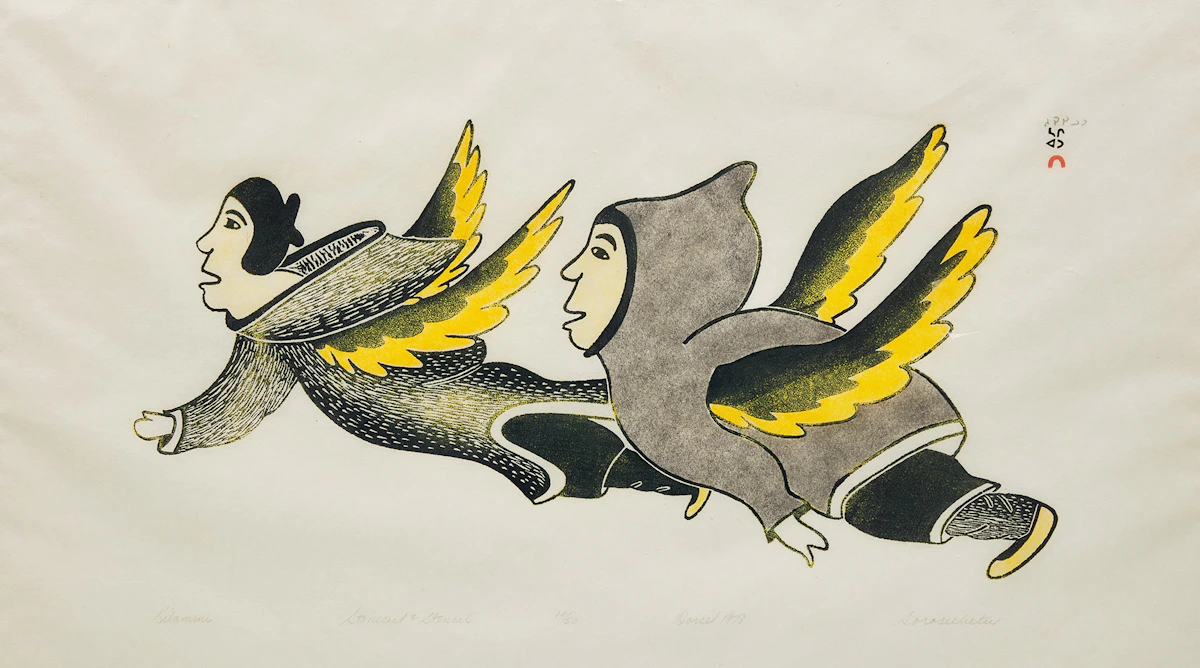Sorosiluto Ashoona, Kilammi, stonecut and stencil, 1978