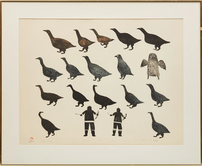 Jamasie Teevee, Joyful Hunters, lithograph, 1976 - view 2